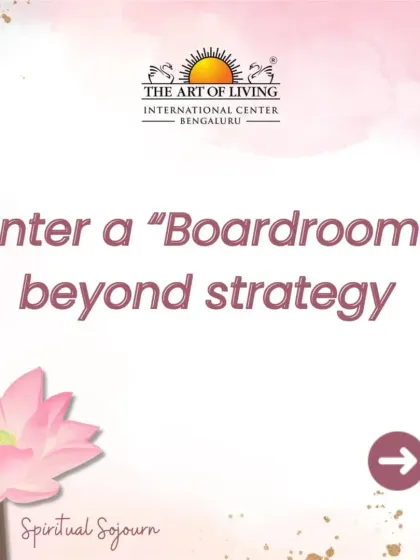 "Enter a 'Boardroom' beyond strategy." This graphic for the Spiritual Sojourn invites leaders to a different kind of meeting, one that focuses on presence, clarity, and inner alignment rather than just external plans.