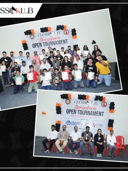 A collage from the Bengaluru Open Tournament, showing our happy winners and the organizing team. These events are a huge collaborative effort and a great success.