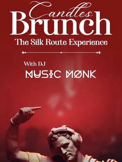 The poster for a 'Candles Brunch' event, showing my versatility in playing different types of events, from high-energy nights to daytime brunch parties.