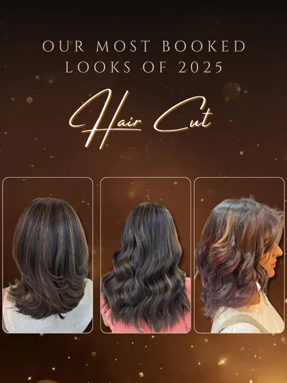A showcase of our most popular haircuts from the past year, featuring layered cuts and styles that enhance our custom colour work.