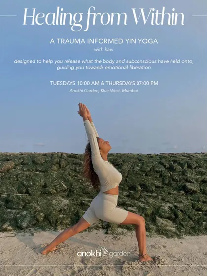 Our "Healing from Within" sessions with Kavi are offered weekly. They are designed to guide you toward emotional liberation through trauma-informed Yin yoga.