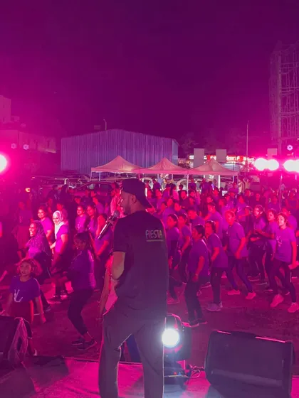 A view from the stage at the Fiesta Zumba event. Seeing a crowd this large moving in unison is an absolutely electrifying experience for everyone involved.
