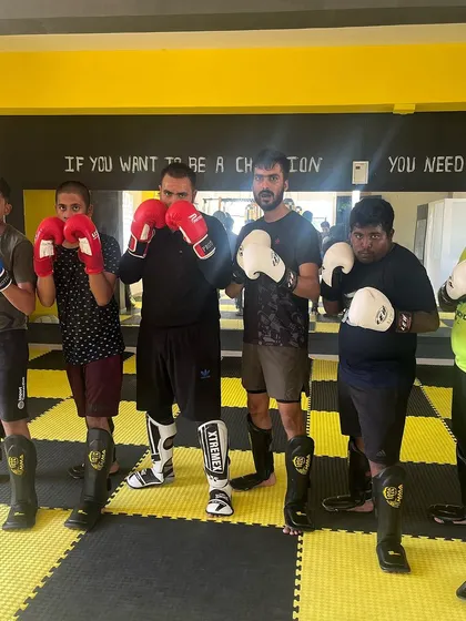 A group of our members ready to learn kickboxing. We provide the gear and the guidance to get you started on your striking journey.