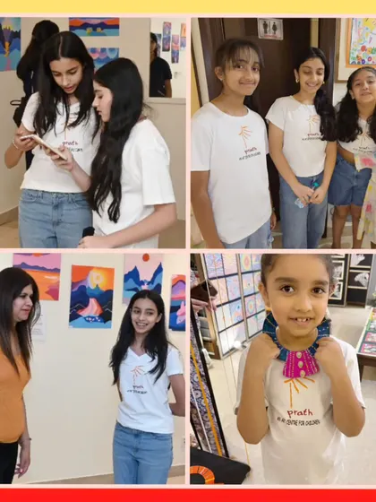 Our teen students, wearing their Prath t-shirts, played a huge role in the exhibition, showcasing their work and helping guide visitors.