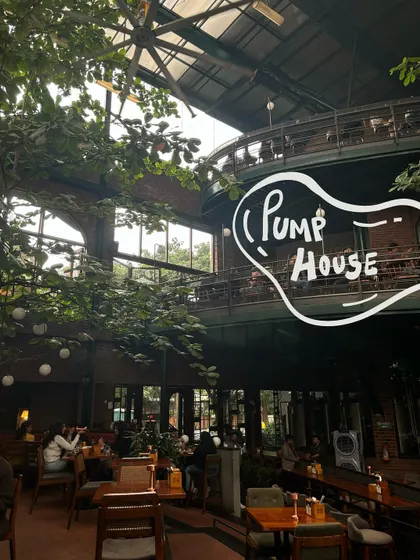 The beautiful interior of Pump House. I created a custom logo doodle to remember this aesthetic cafe.