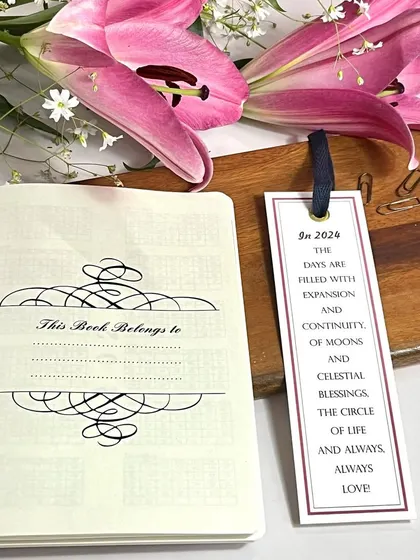 Each of our 2024 planners comes with a special bookmark, filled with words of intention for the year ahead. It’s a small detail we love creating.