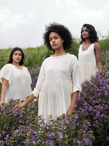 A stunning outdoor campaign for Blossom Inners, shot in a field of purple flowers. I designed natural, fresh-faced makeup looks that celebrated the diverse beauty of the models.