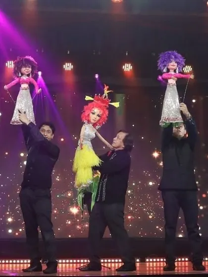 The team of puppeteers with our fairy puppets, a colorful and magical part of the show.