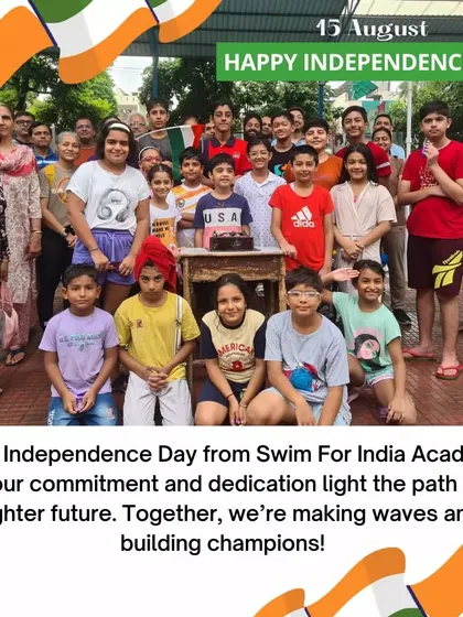 Happy Independence Day from our entire swim family. We are proud to be building the next generation of champions for India, together.