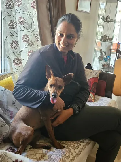 This little one is a "chhota package, bada dhamaka" (small package, big explosion). Coco the Minipin has a huge personality, and it's been a delight to train her.