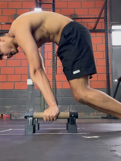 Life lately. Working on a tuck planche on parallettes, focusing on scapular protraction and forward lean.