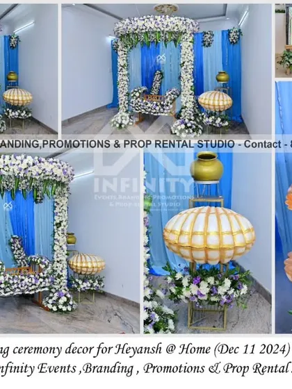 Nothing beats the beauty of traditional Indian decor. For this naming ceremony at home, we created an elegant floral swing setup and a unique seashell prop for the name reveal, blending classic flowers with a creative, modern touch.