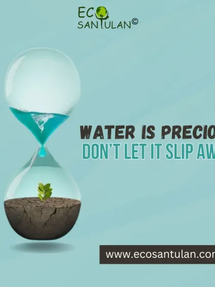 This image of an hourglass with water slipping away is a stark reminder that time is running out. Water is a precious, finite resource, and we must act now to stop it from disappearing.
