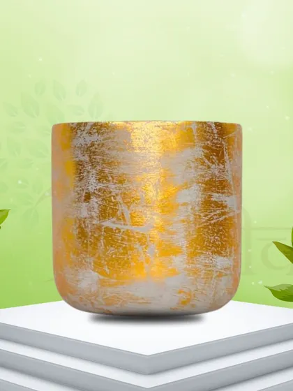 We also offer the Foiling Terracotta Pot in a larger 8-inch size. It's a statement piece that blends traditional terracotta with a modern, artistic aesthetic.