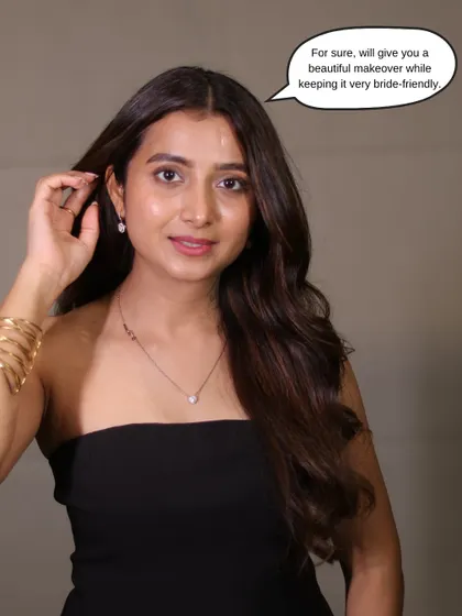 The beautiful result of a bride-friendly makeover. Soft, natural-looking color with gentle waves that look stunning and feel confident.