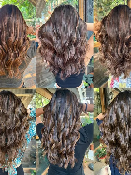 Let’s fall in love with every shade of brown. This grid shows a variety of non-bleach hair color inspo. (No filter)
