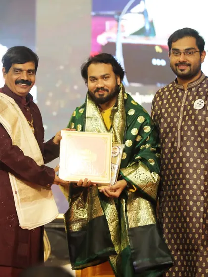 I was honored to receive this award after a tabla solo performance in Bangalore. I am deeply grateful for the love and blessings from the audience and my fellow artists.