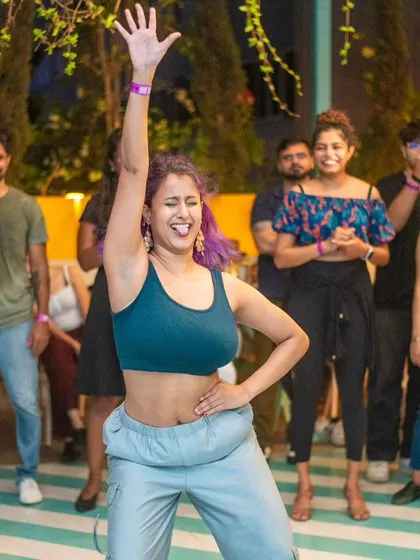 Another dancer owning the spotlight at La Rumba. The energy is always high, and it's a place for everyone to shine.