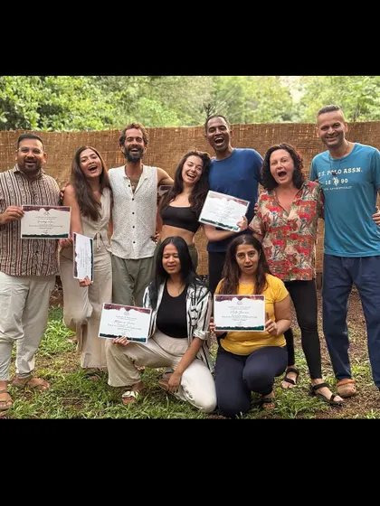 Celebrating the completion of our course. Each person here is now equipped with new skills to bring more healing touch into the world.