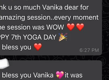 "Every moment of the session was WOW." It is so rewarding to know that my students enjoyed the special Yoga Day session so much. God bless you too.