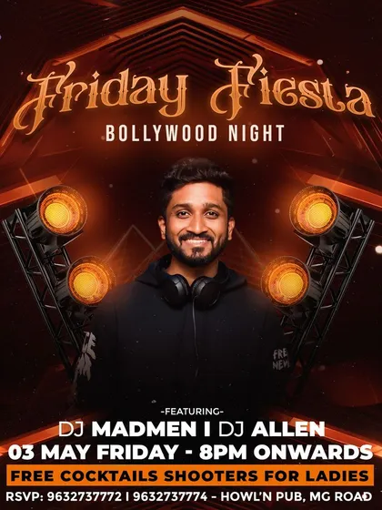 My 'Friday Fiesta' Bollywood night at Howl'n Pub. These posters are the first glimpse of the party to come.