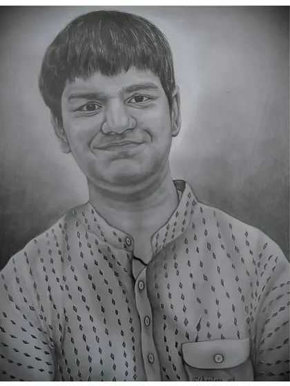 A custom graphite portrait of a young man. The focus here was on creating a soft, friendly expression with subtle shading. These pencil sketches are a great way to capture the personality of a loved one.