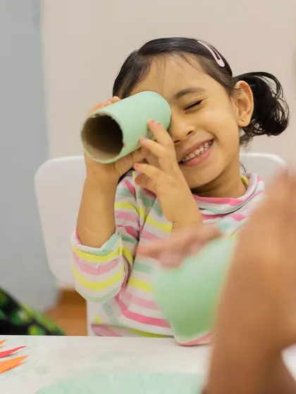 The joy of creation and friendship on Women's Day. We encourage our girls to be bold, creative, and supportive of one another.