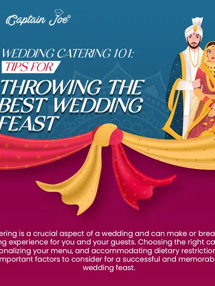 This graphic outlines the basics of Wedding Catering 101. Choosing the right caterer, personalizing your menu, and considering dietary needs are crucial for a memorable feast.