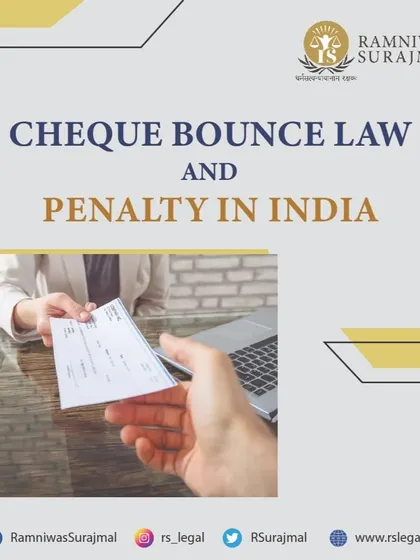 A bounced cheque is a criminal offense under Section 138 of the Negotiable Instruments Act. We explain the law and the potential penalties, including imprisonment and fines, offering our expertise in handling cheque bounce cases.