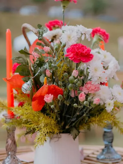 These images and videos showcase the rich variety of details, floral arrangements, and decor elements that bring our vibrant Haldi and Mehendi celebrations to life.