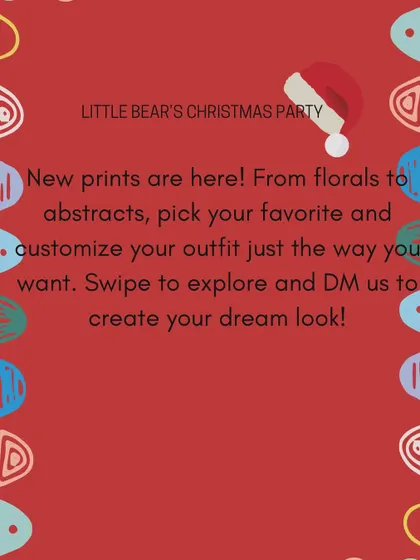 My Christmas party prints are here! You can pick your favorite and I'll customize an outfit just the way you want it.