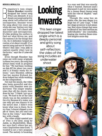 The Indian Express wrote a piece on my song "What Lies Beneath." They highlighted the personal, gritty nature of the lyrics and the dramatic underwater video shoot.