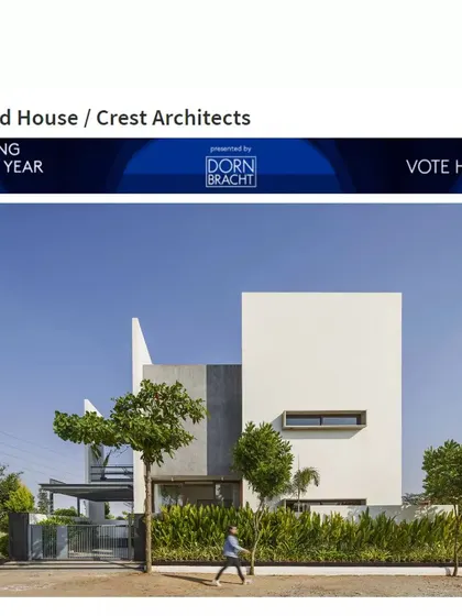 A duplicate image of the 'Framed House' award nomination announcement from ArchDaily.