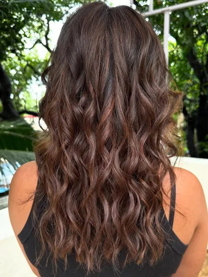 The back view of her beautiful holiday hair.