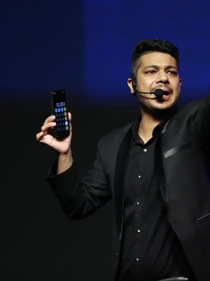 On stage, I bring a high-energy, interactive performance that captivates the entire room. This shot from the Hike 2024 Gala Night captures me in my element, connecting with the audience.
