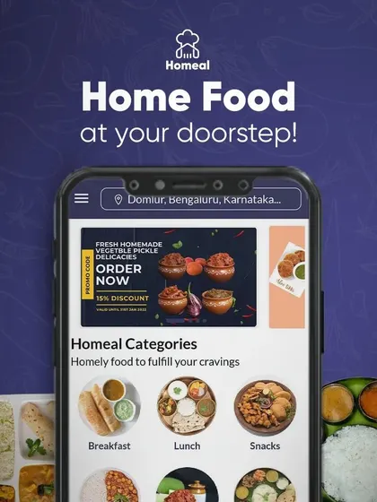 Home food at your doorstep. Our app allows you to browse different categories like breakfast, lunch, and snacks to find the perfect homely food to fulfill your cravings.