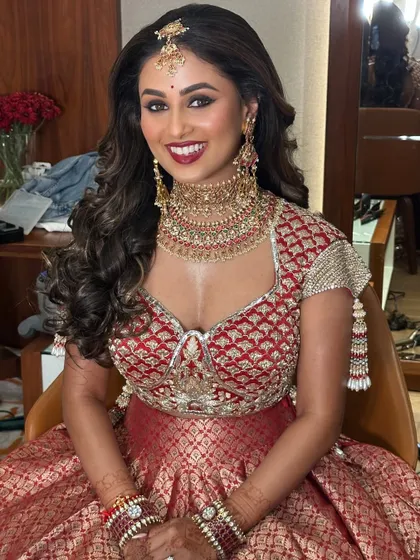 A happy bride is the most beautiful bride. I loved creating this classic look for her, ensuring she felt comfortable and confident throughout her special day.