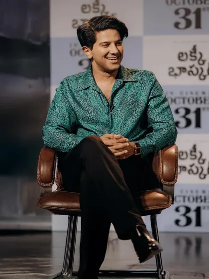 Another shot from the press event. The relaxed fit of the shirt ensures he stays comfortable during long hours of promotions.