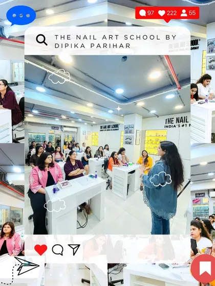 A collage from one of our packed workshops. We create an engaging and interactive environment where students can learn the latest techniques, like soft gel extensions, from our expert educators.