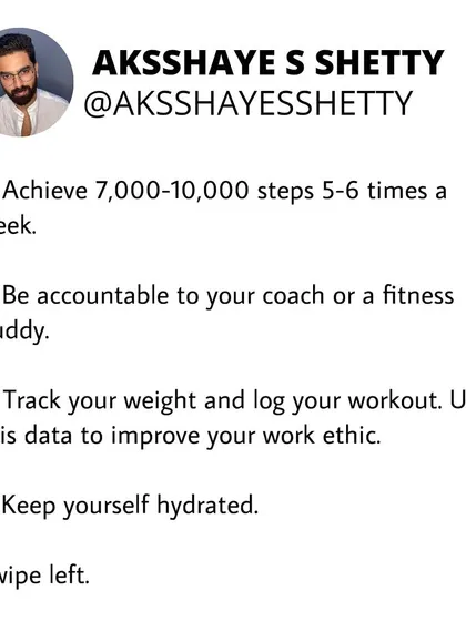 To stay fit forever, build these habits. Achieve 7,000-10,000 steps 5-6 times a week, be accountable to a coach, track your weight and workouts, and keep yourself hydrated.