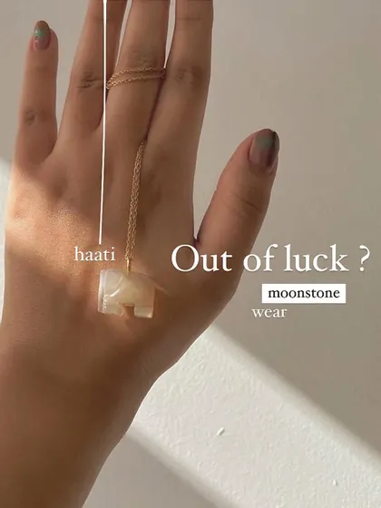 Out of luck? Wear Moonstone. This 'haati' pendant is a powerful talisman.