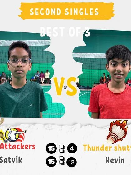 The Second Singles match from Day 4. A decisive win for the Ace Attackers.