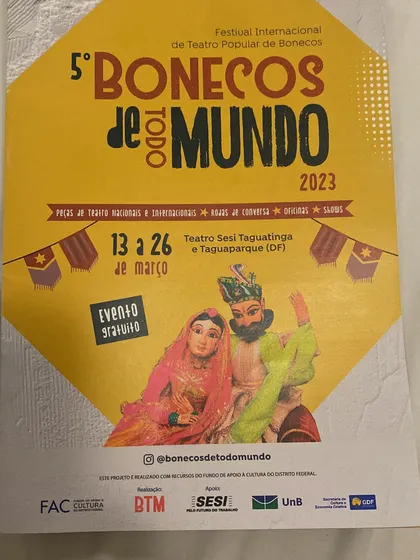 The brochure for the 'Bonecos de Todo Mundo' puppet festival in Brazil, where we performed the story of Amar Singh Rathore.