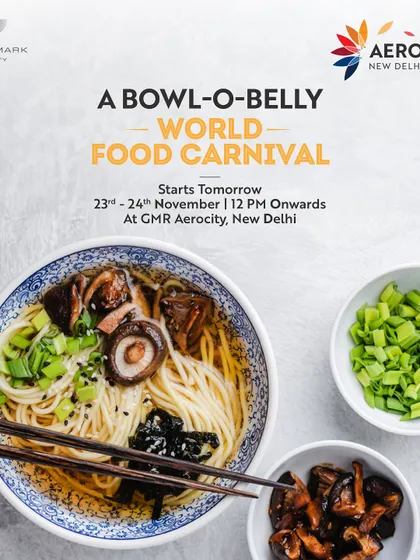 A bowl-o-belly World Food Carnival starts tomorrow. This image of a delicious ramen bowl announces the start of a food jungle with delicacies from every corner of the world.