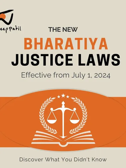 A post announcing the new Bharatiya Justice Laws, effective from July 1, 2024. This is a moment of historic transformation for India's justice system.