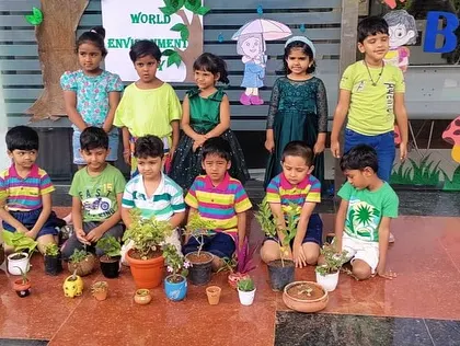 Our youngest students get their hands dirty on World Environment Day, learning the importance of planting trees for a greener planet.