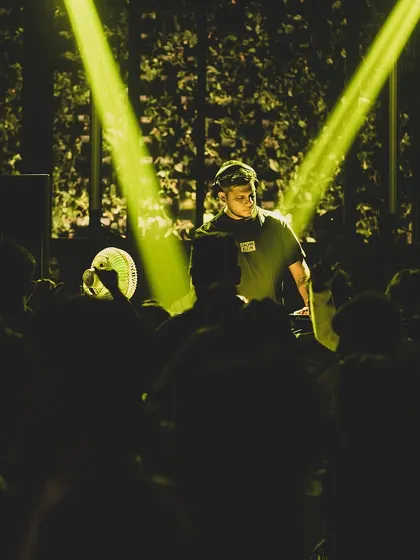 Another view from my set at Raahi, with spotlights cutting through the haze. The atmosphere is a huge part of the experience.