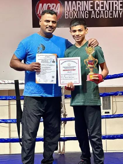 Me with Himanshu Dudhade, our "Sportsperson of the Year".