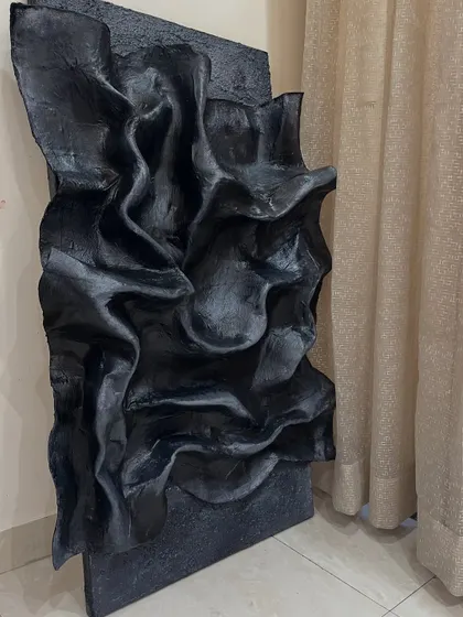 This piece was a labor of love, taking almost five months to complete. The deep, flowing textures on this 30" x 48" sculptural artwork create a dramatic play of light and shadow. It’s a testament to the patience and detail that goes into each custom commission.