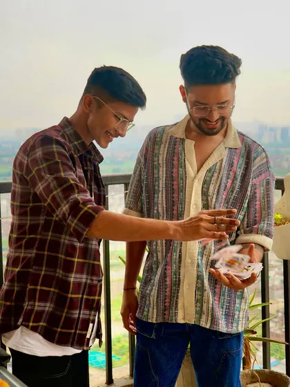 Performing a trick for RJ Tushar. Magic is a universal language, and it's always fun to see the reaction, no matter the platform.